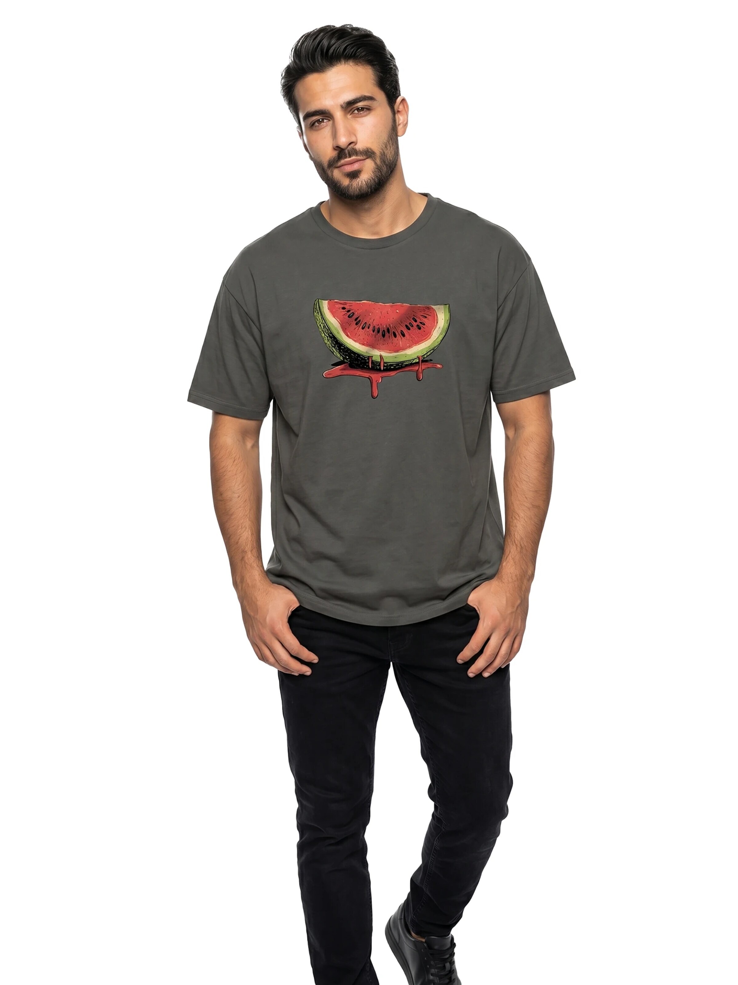 MAKAYA Shirt 'Watermelon' in Grey
