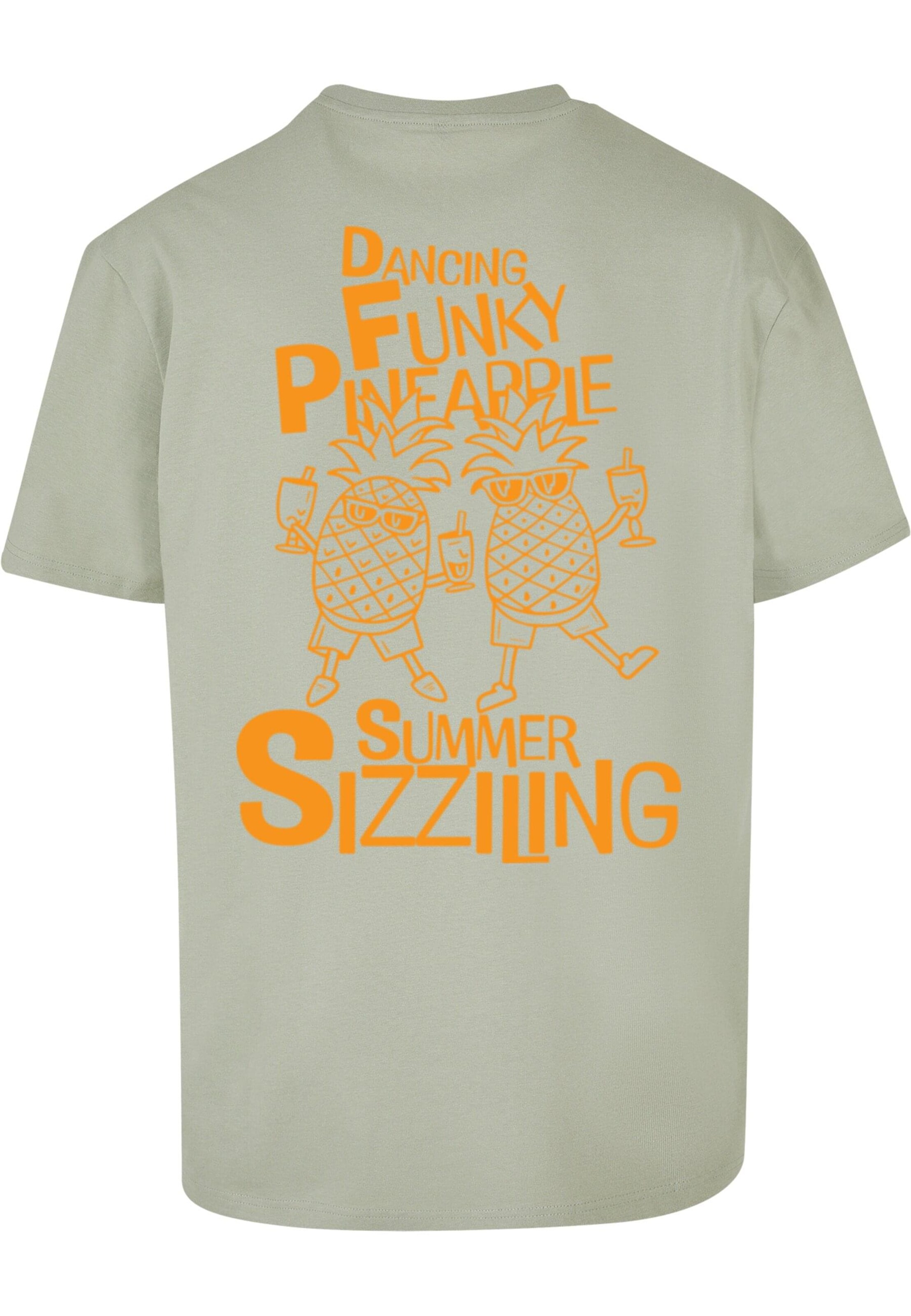 Merchcode Tričko 'Funky Pineapple' - Zelená