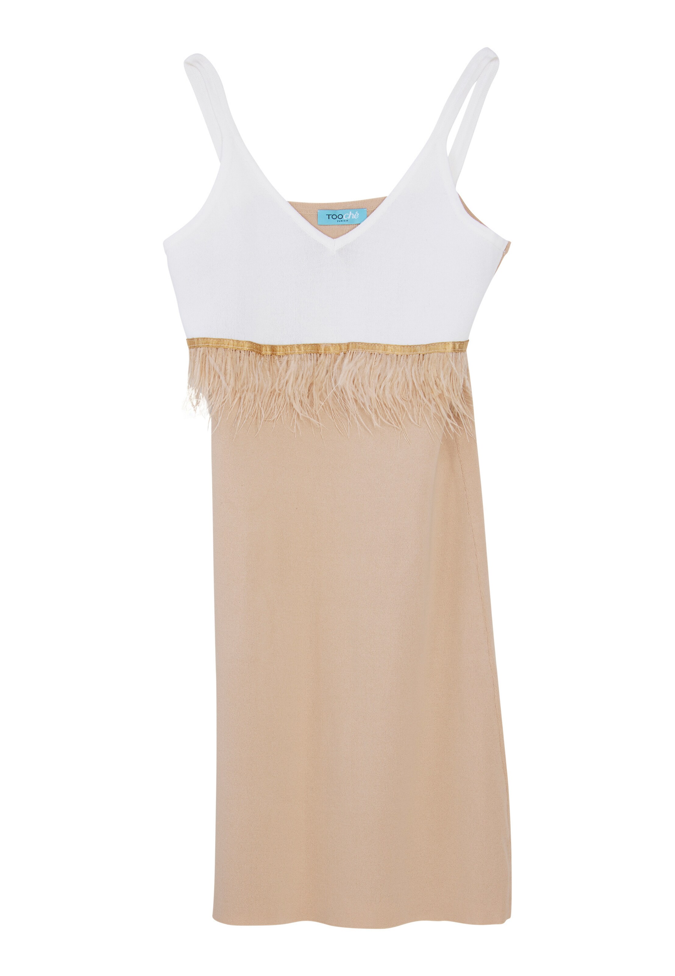 TOOche Kleid in cappuccino / gold / weiß, Produktansicht