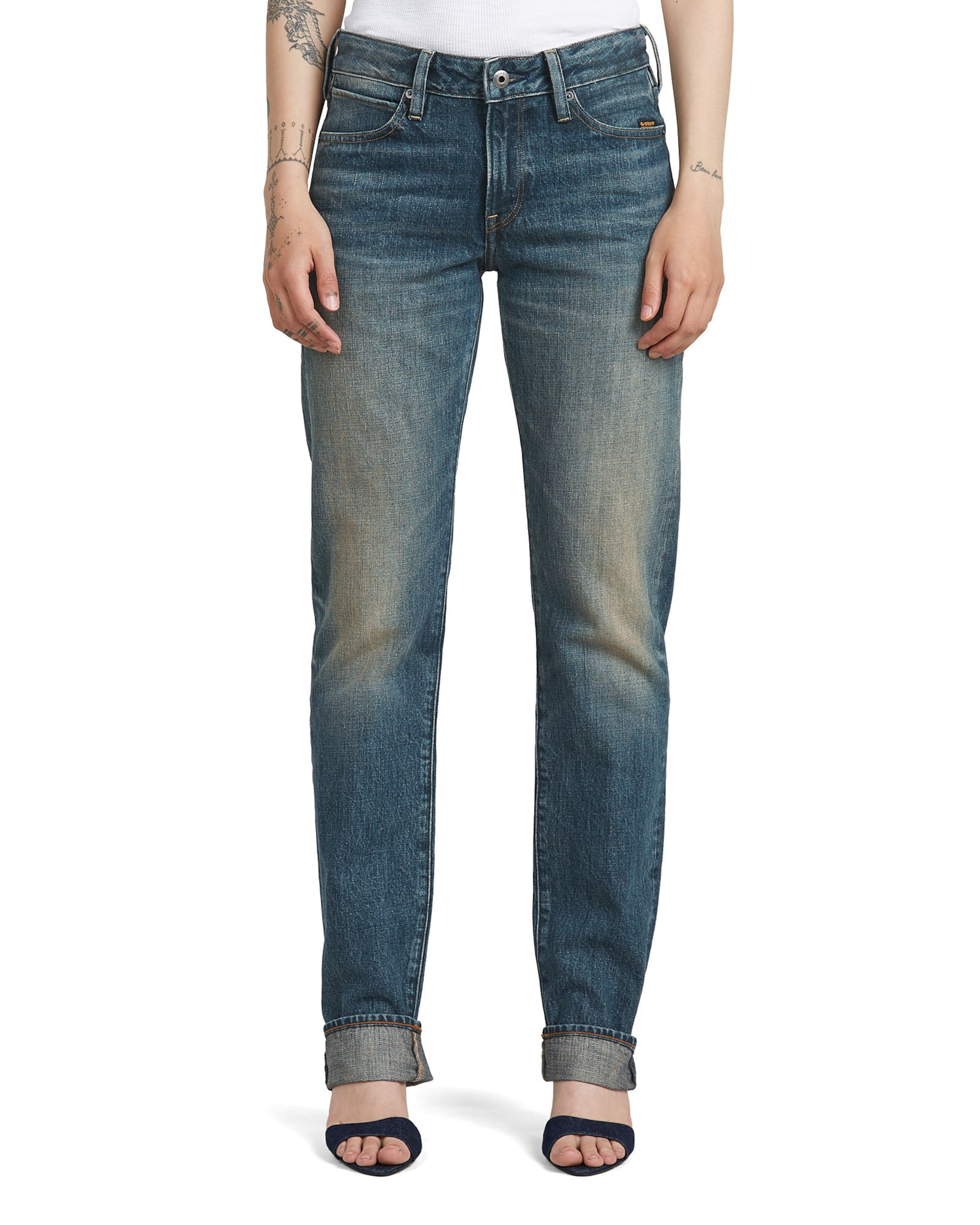 G-STAR Regular Jeans 'Slim Straight Jeans' in Blauw: voorkant