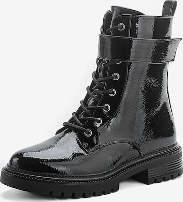Bottines à lacets Elara en noir : devant