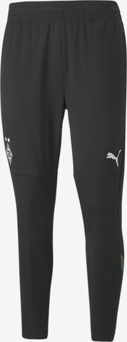 Slimfit Pantaloni sportivi 'Borussia Mönchengladbach' di PUMA in nero: frontale