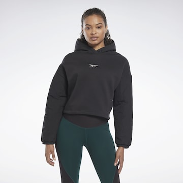 Reebok Sport Sportief sweatshirt in Zwart: voorkant