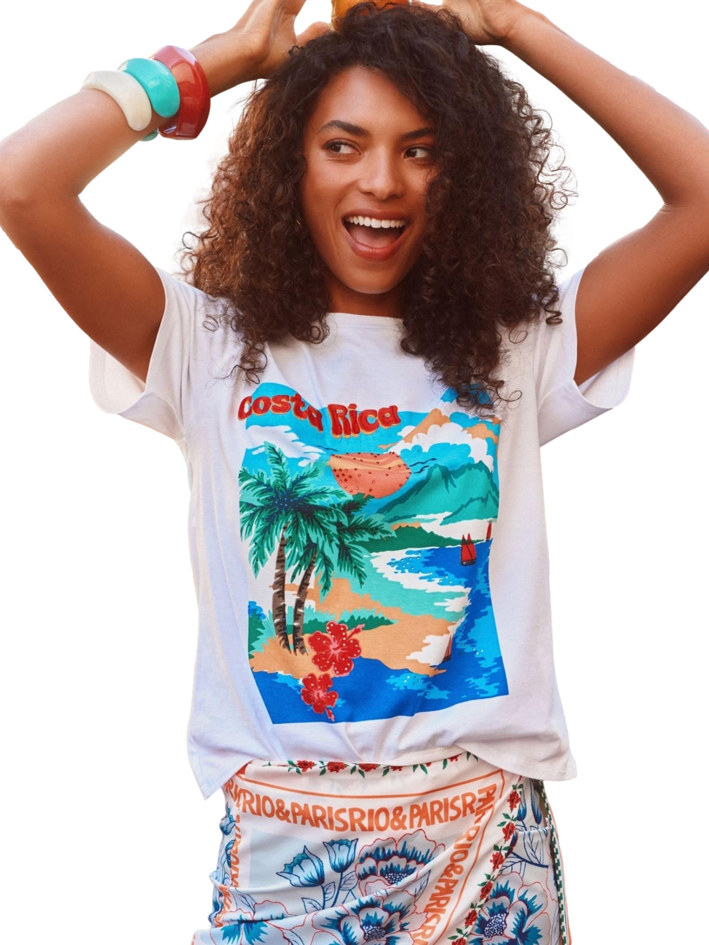 love & roses Shirt in Wit: voorkant