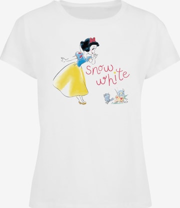 ABSOLUTE CULT Shirt 'Snow White - Blue Bird' in White: front