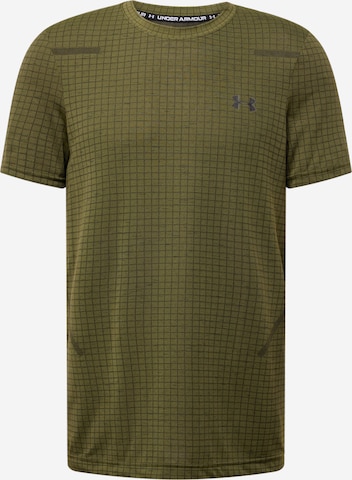 UNDER ARMOUR Performance shirt 'Grid' in Green: front