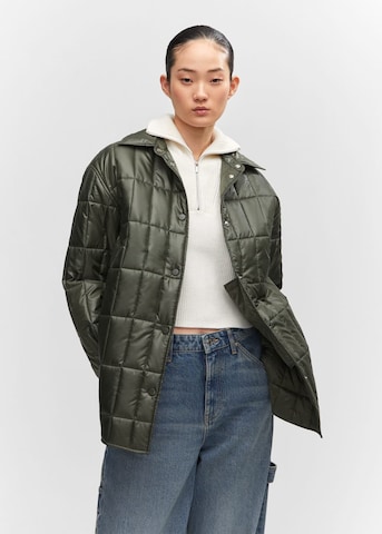 Manteau mi-saison 'hamster' MANGO en vert : devant