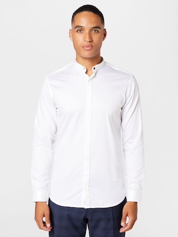 JACK & JONES Slim fit Button Up Shirt 'PARMA' in White: front