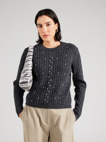 JDY Pullover 'JDYELLA' in Grau: Vorderseite