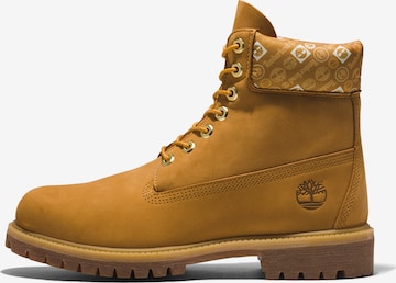 TIMBERLAND Боти с връзки в кафяво: отпред