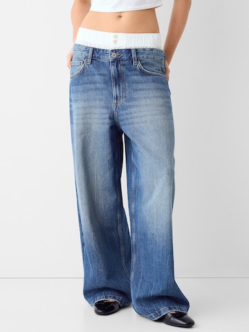 Bershka Wide Leg Jeans i blå