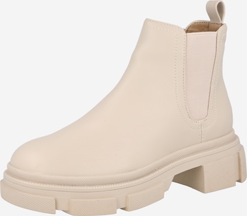 Missguided Chelsea Boots in Beige: front