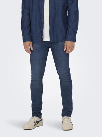 Skinny Jean 'LOOM' Only & Sons en bleu : devant