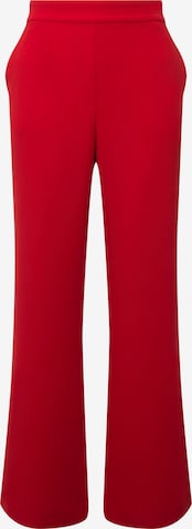 Ulla Popken Wide leg Broek in Rood: voorkant