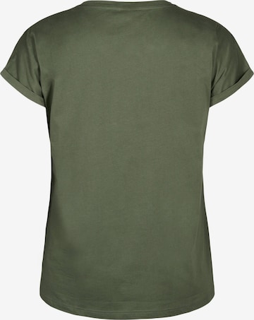 Zizzi Shirt 'Velin' in Green