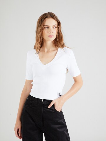 Calvin Klein Jeans Тениска в бяло: отпред