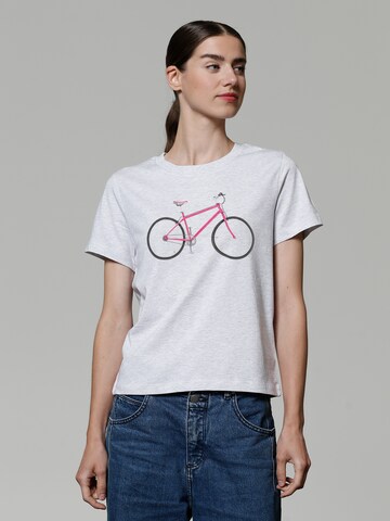 Watapparel Shirt 'Pink Bike' in Wit: voorkant