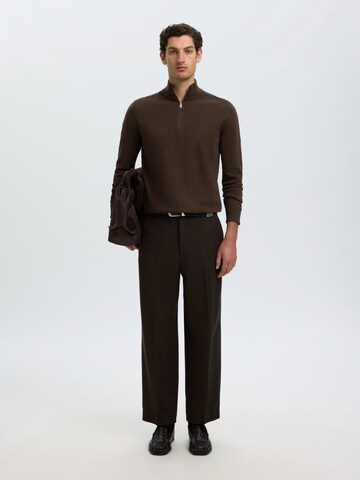 SELECTED Regular Fit Pullover 'SLHBerg' in Braun
