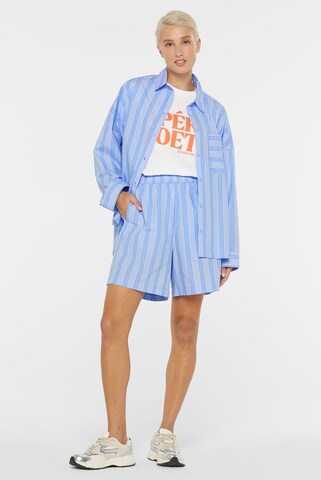 SENSES.THE LABEL Regular Gestreifte Shorts PR:AD im Pyjama-Stil in Blau