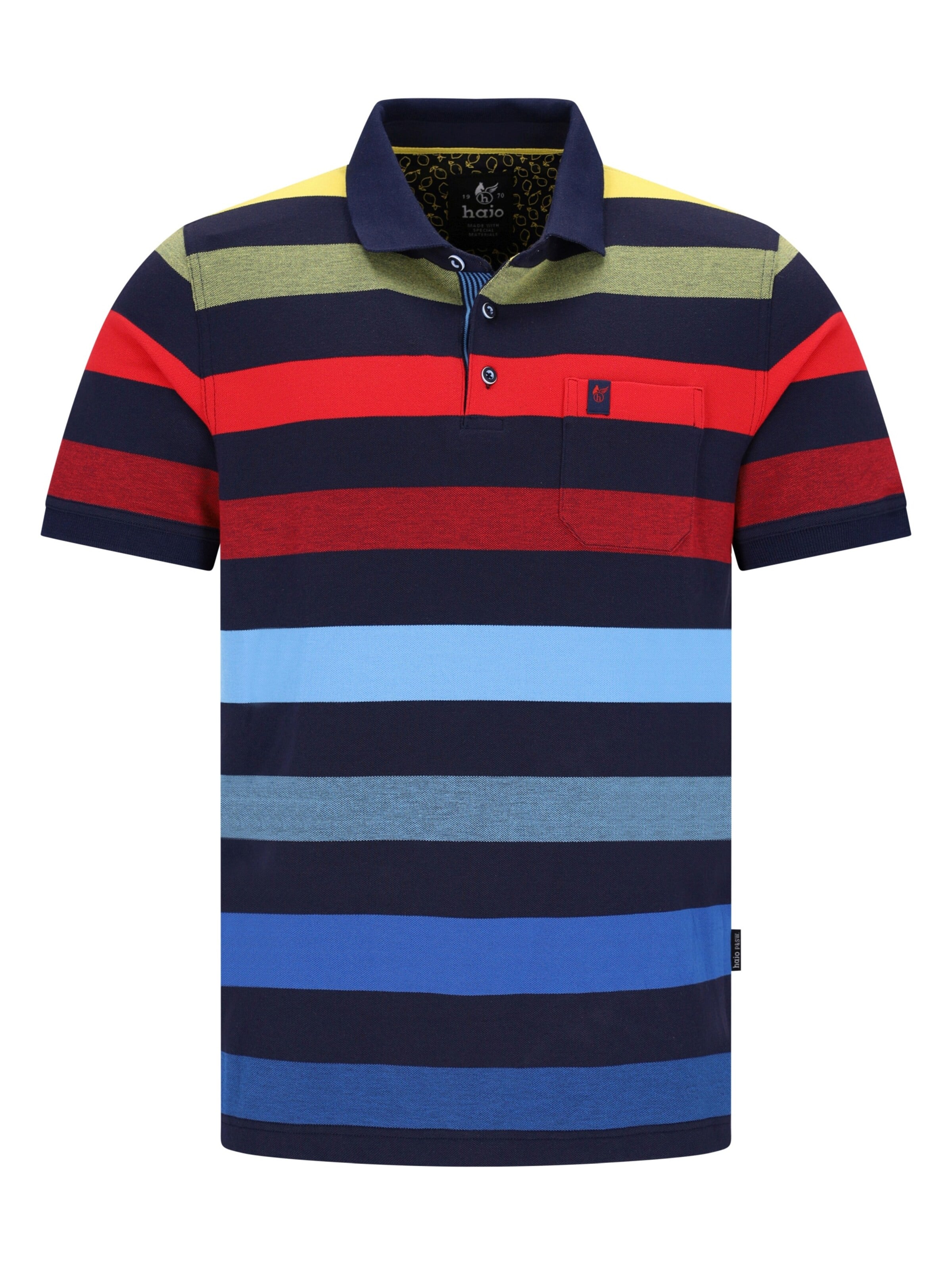 HAJO Shirt 'Pikee-Polo in garngefärbtem Blockringel allover - stay fresh-Qualität' in XXXL in Navy, Item view