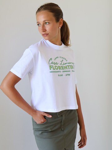 Kultgut Shirt 'Casa Limone' in White