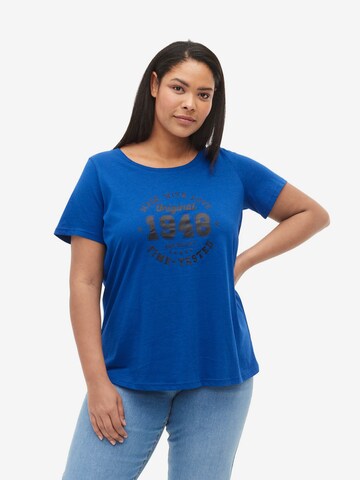 Zizzi Shirt 'Danna' in Blue: front