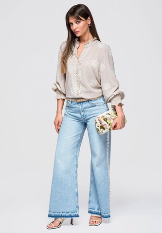 Ombre Blouse in Beige