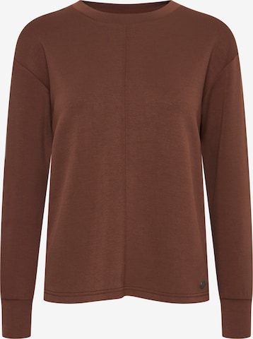 Oxmo Sweatshirt 'Pea' in Bruin: voorkant