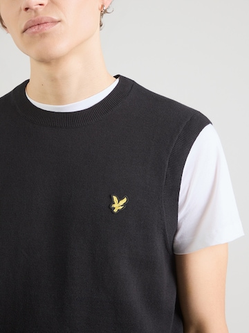 Lyle & Scott Мъжки плетен пуловер без ръкави в черно