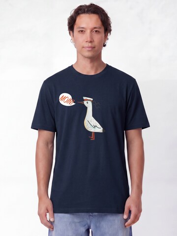 Watapparel Shirt 'Moin Seagull' in Blauw: voorkant