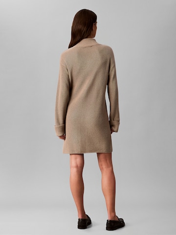 Calvin Klein Jeans Gebreide jurk in Bruin