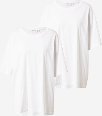 WEEKDAY - Camiseta talla grande en blanco: frente