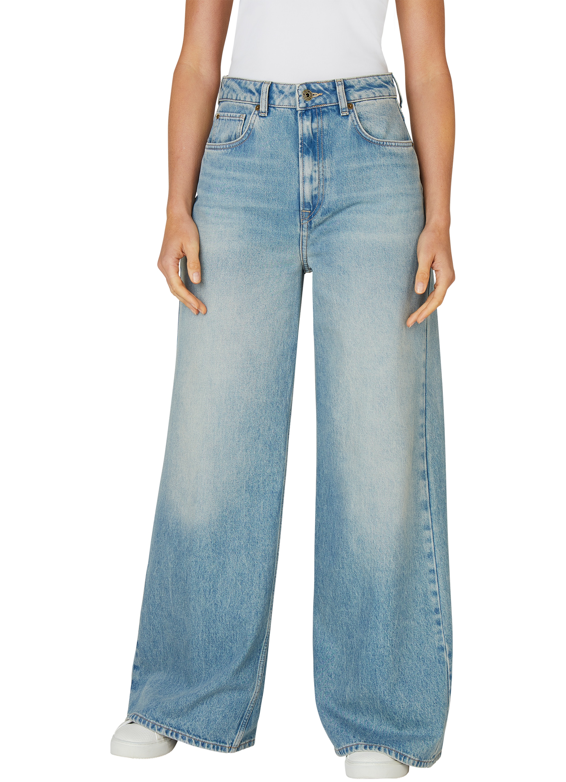 mėlyna Pepe Jeans Plačios klešnės Džinsai 'Jaimy': priekis