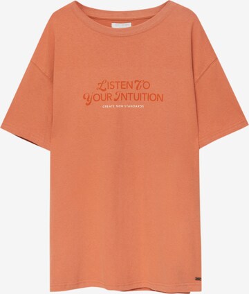 T-shirt Pull&Bear en orange : devant