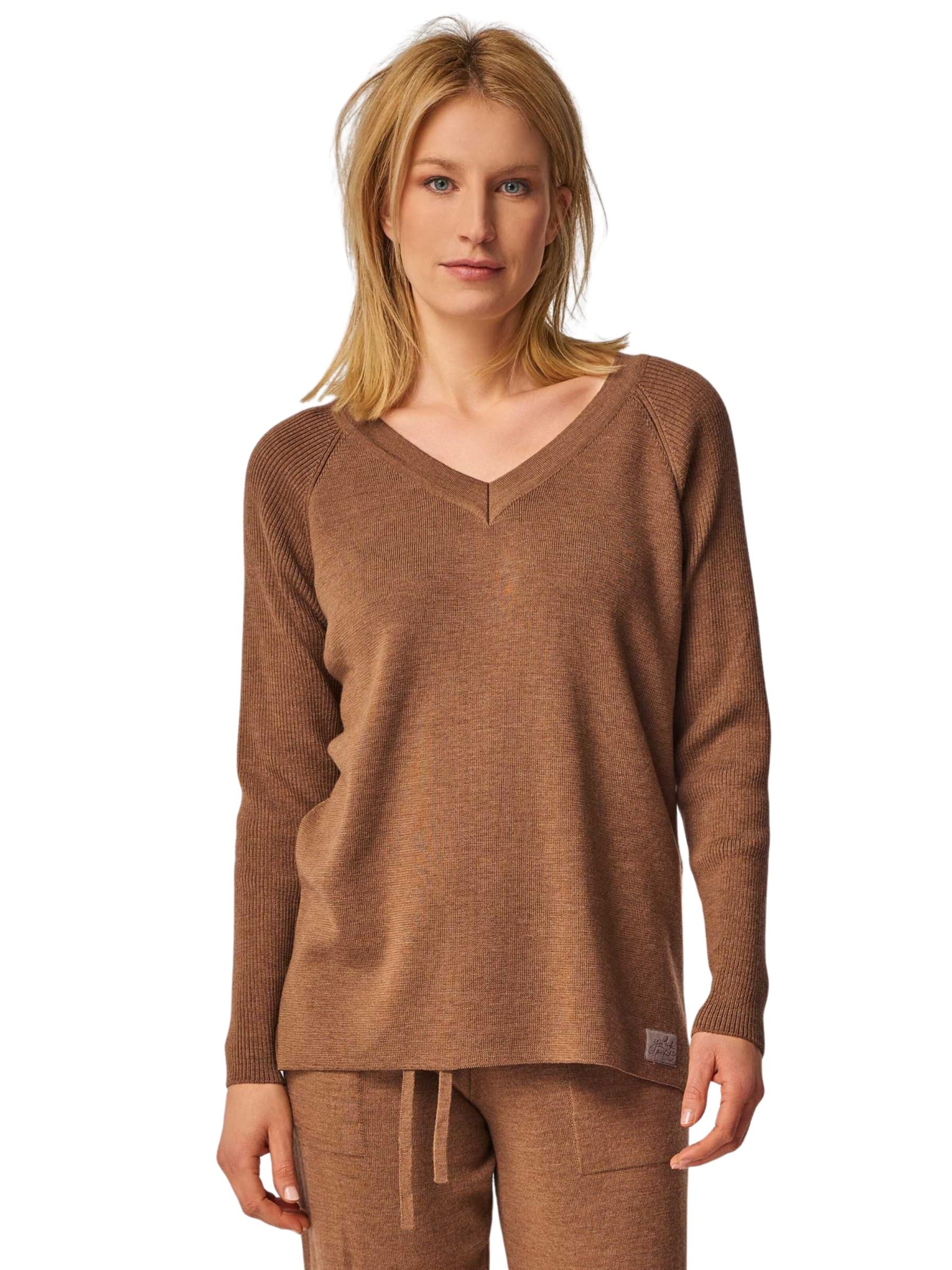 YOU LOOK PERFECT Sweater 'DORINA' in Brown: front