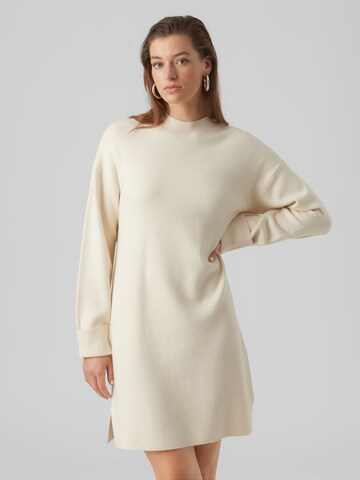 VERO MODA Knitted dress 'GOLDNEEDLE' in Beige: front