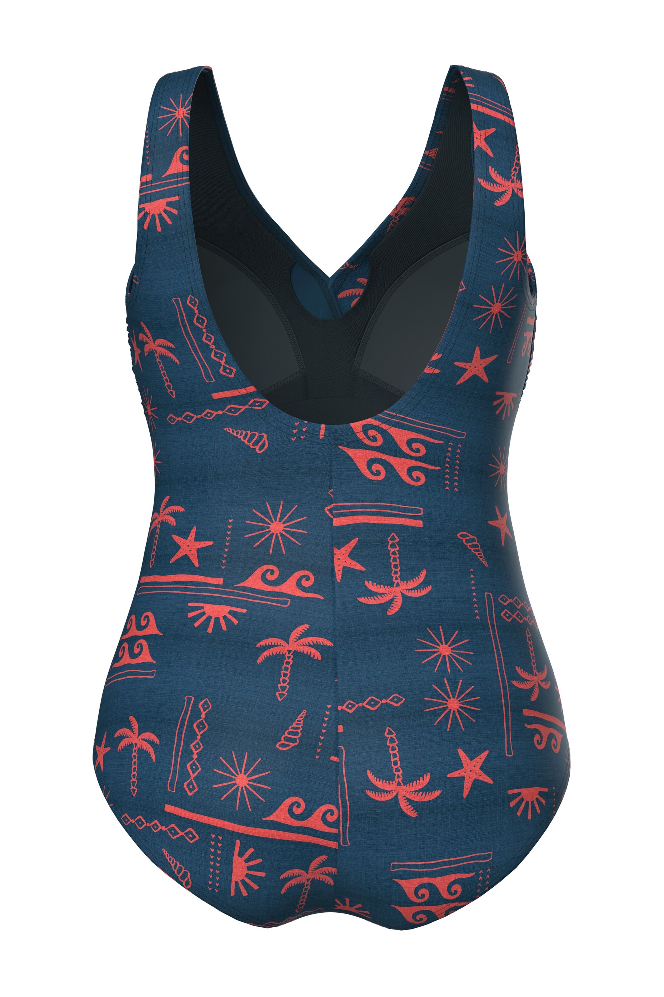 Ulla Popken Bralette Swimsuit in Blue
