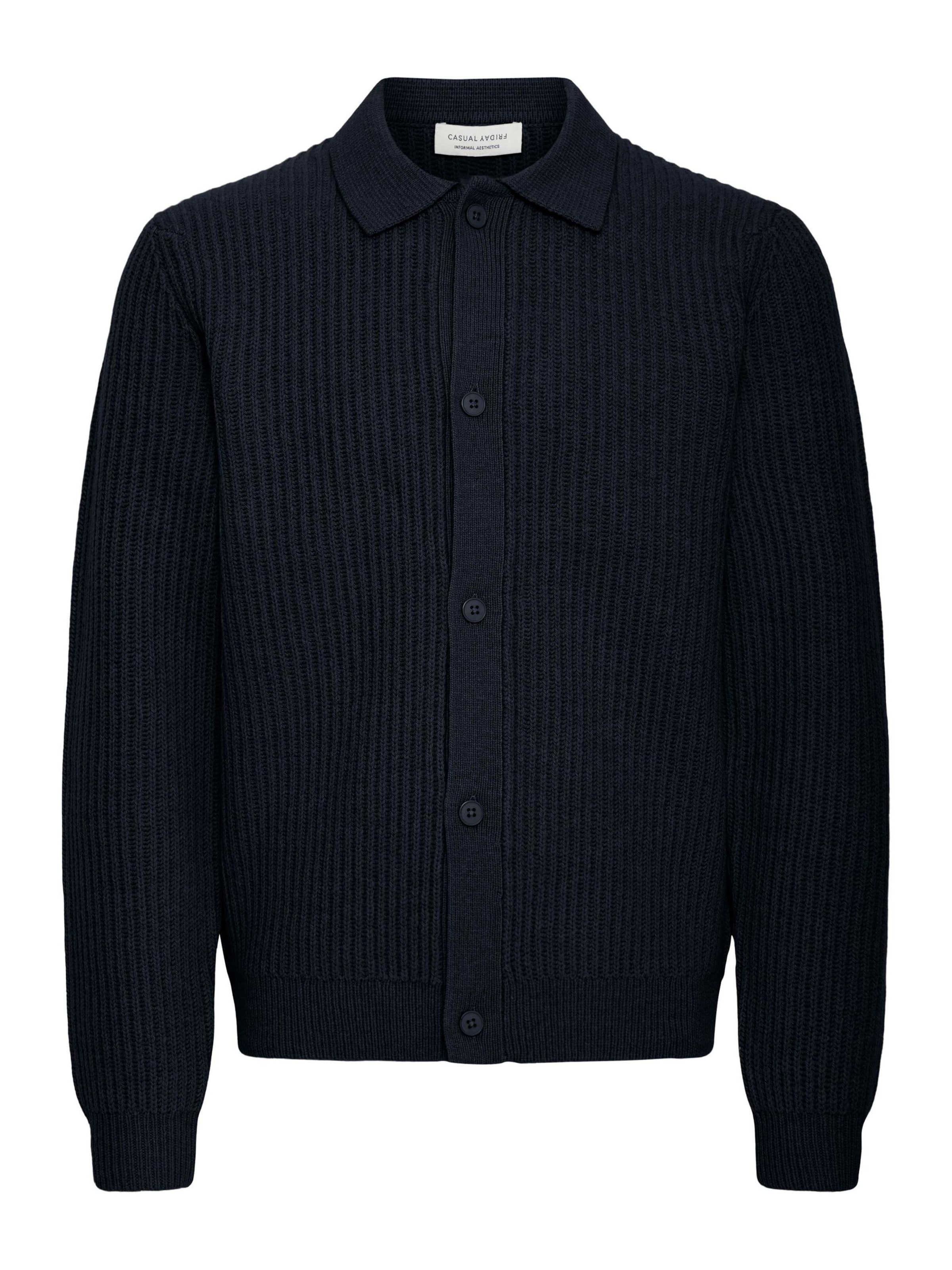 Casual Friday - Jersey 'CFAlbret Polo Knit' en negro: frente