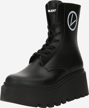 Valentino Shoes - Botines con cordones en negro: frente