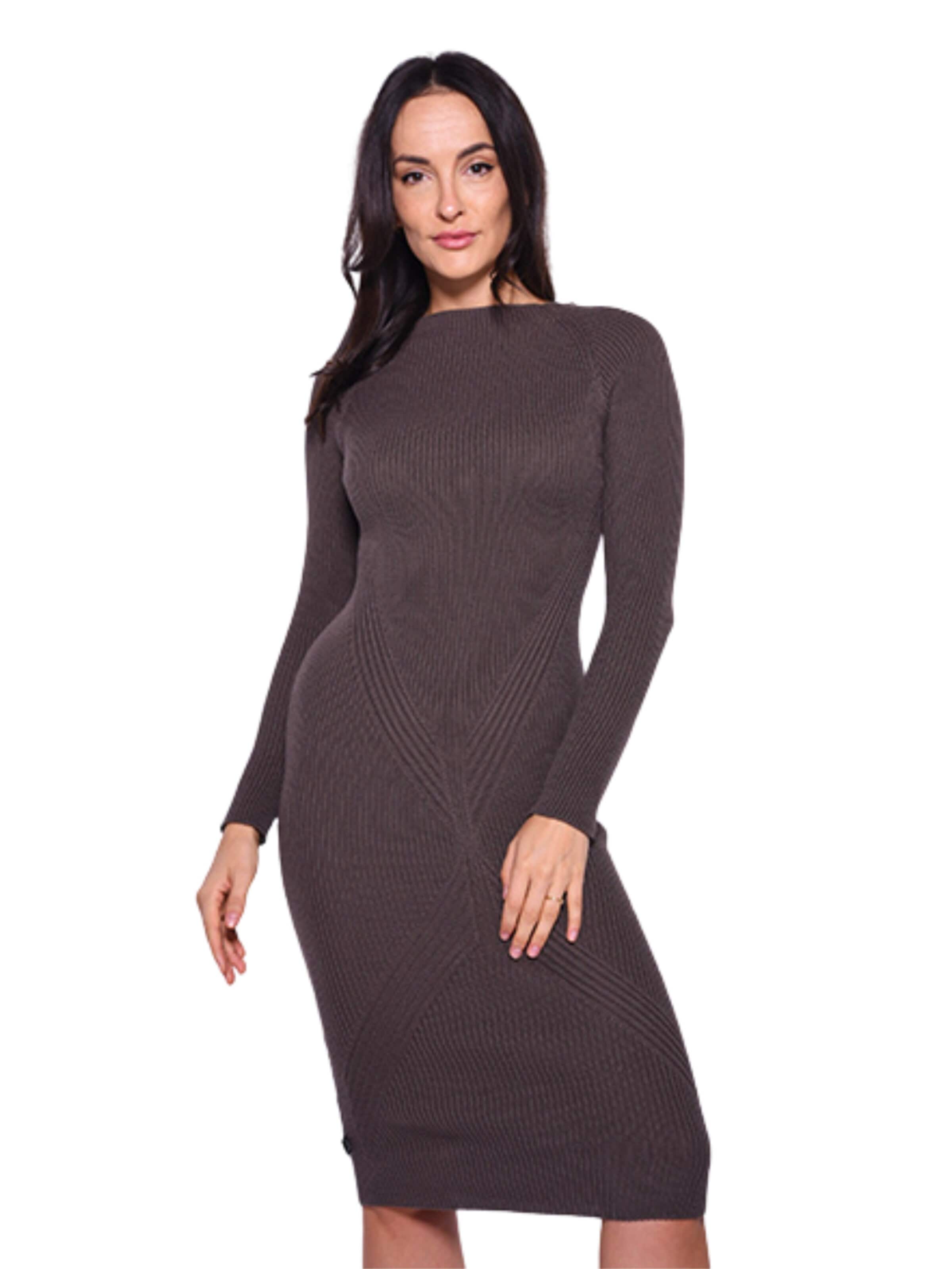 Süel knitwear Strickkleid 'Gabi'‌‌‌‌‌‌‌‌‌‌ in Grau: Vorderseite