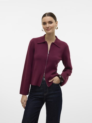 VERO MODA Gebreid vest 'HANNA' in Rood: voorkant