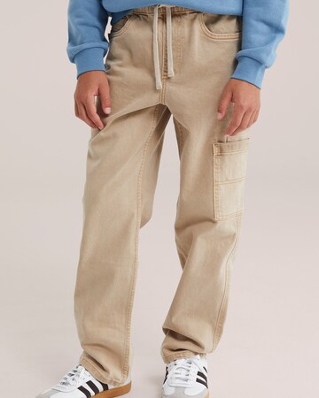 WE Fashion - Loosefit Calças em bege
