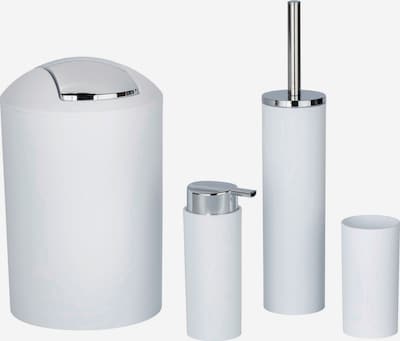 Wenko Bad-Accessoire-Set 'Calvo' in silber / weiß, Produktansicht