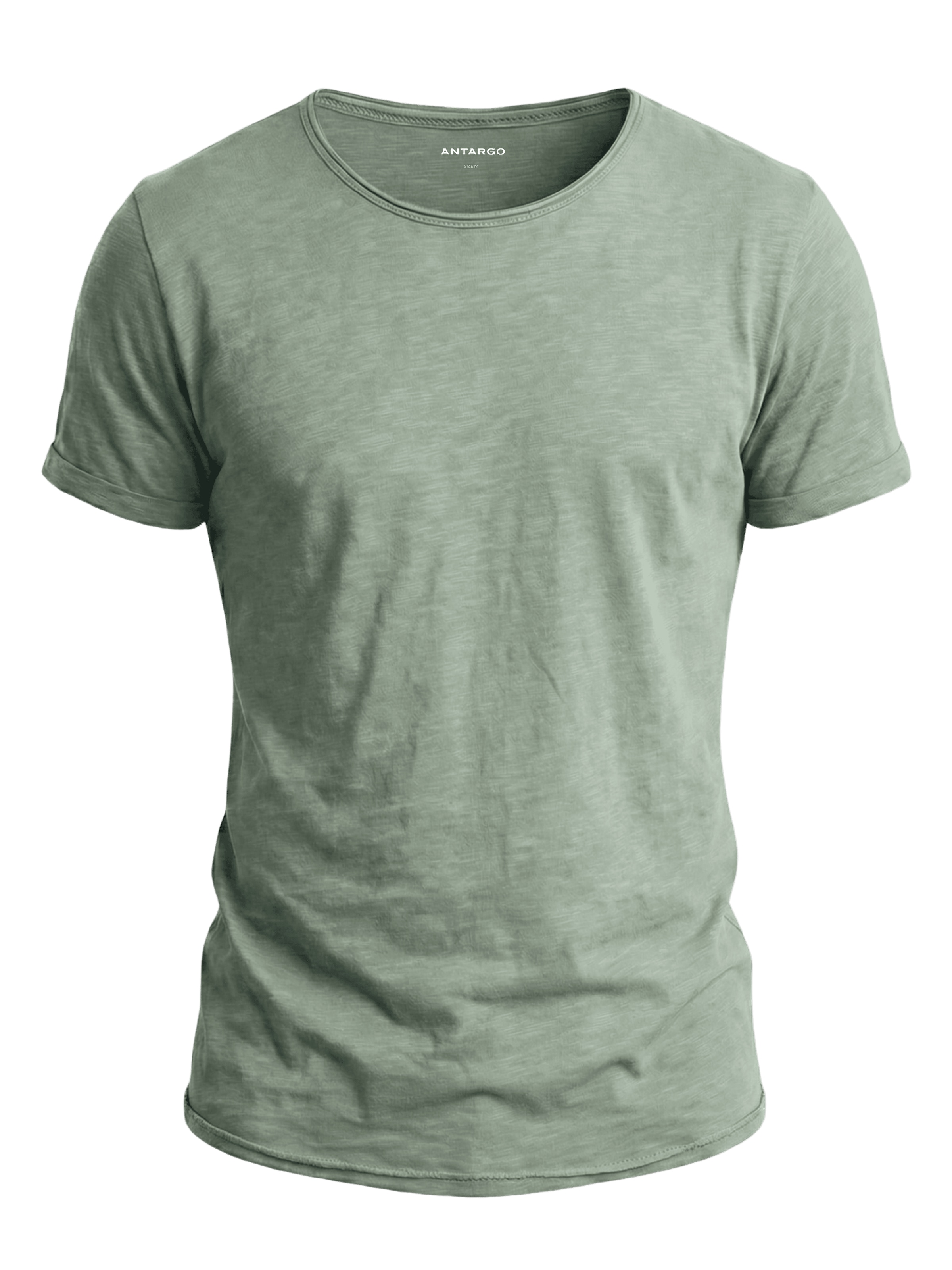 Antargo Shirt 'Basic Open Edge'‌‌‌‌ in Grün: Vorderseite