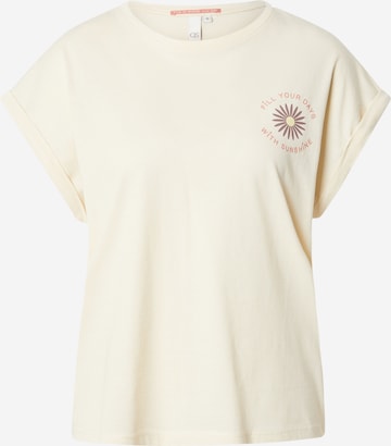 T-shirt QS en beige : devant
