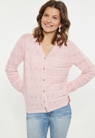 Usha Knit Cardigan in Pink: front