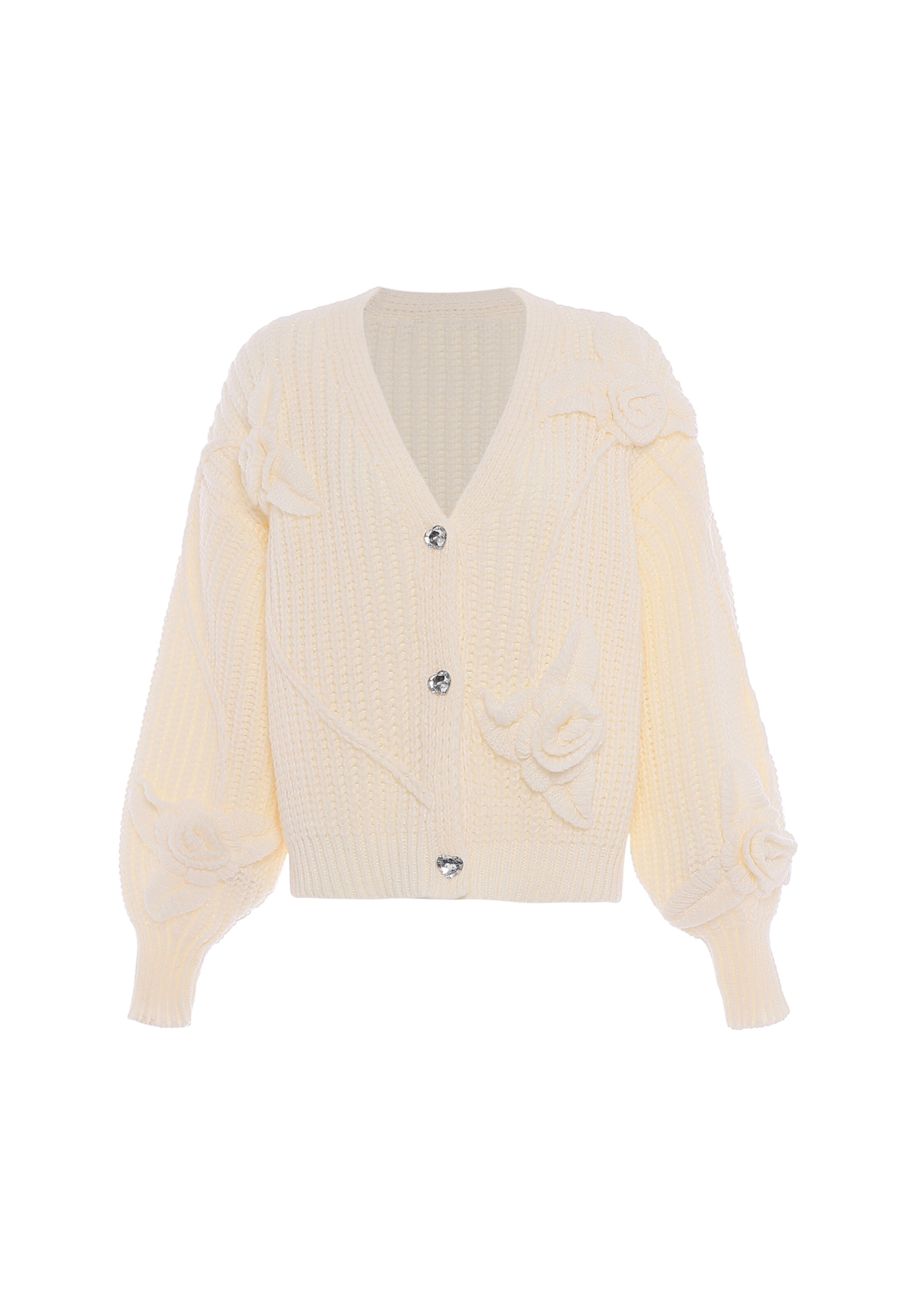 faina Πλεκτή ζακέτα σε λευκό: μπροστά