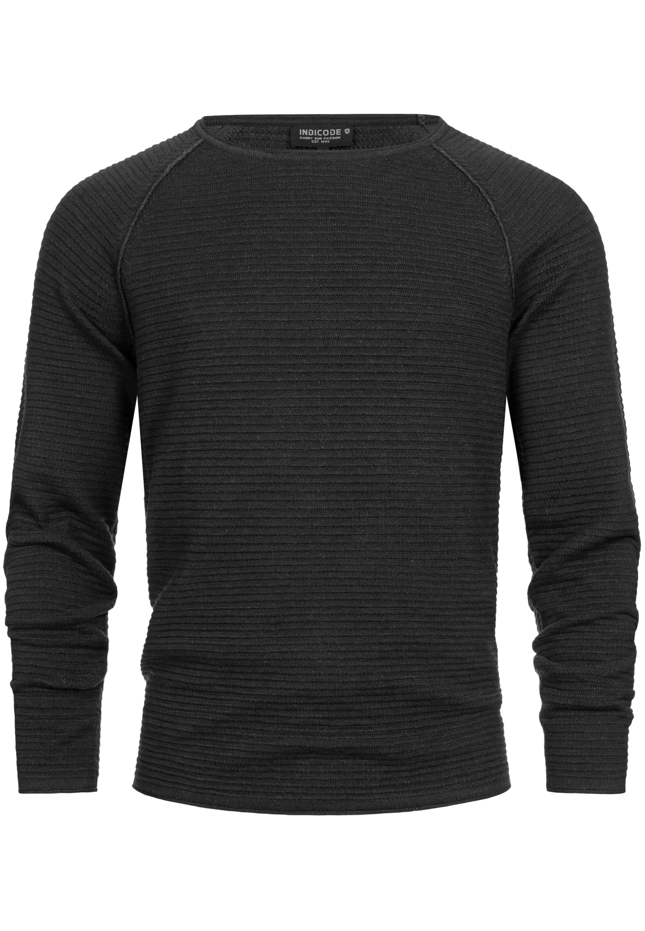 INDICODE JEANS Sweater ' Camilo ' in Black: front