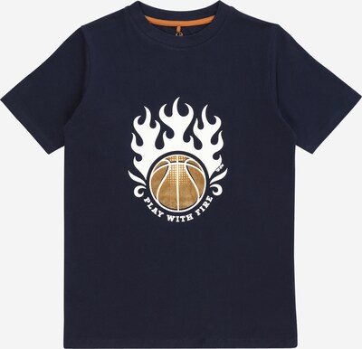The New قميص 'FASKET' بـ أزرق ليلي / برتقالي فاتح / أبيض, عرض المنتج