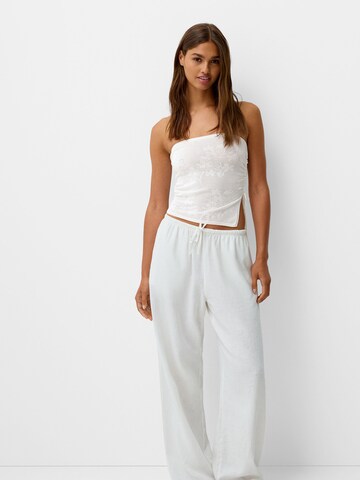 Bershka Broderad topp i vit